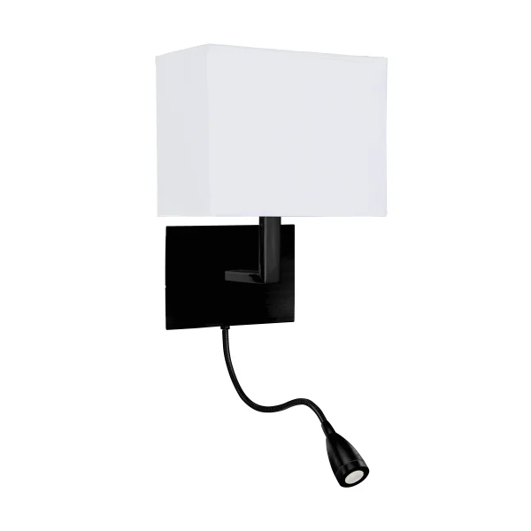 Searchlight Hotel - applique murale - 20 x 26 cm - noir et blanc mat