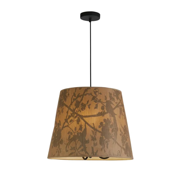 Searchlight Isla - lampe suspendue - Ø 45 x 150 cm - brun et noir