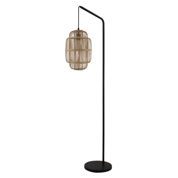 Searchlight Java - lampadaire - 28 x 160 cm - noir et marron clair