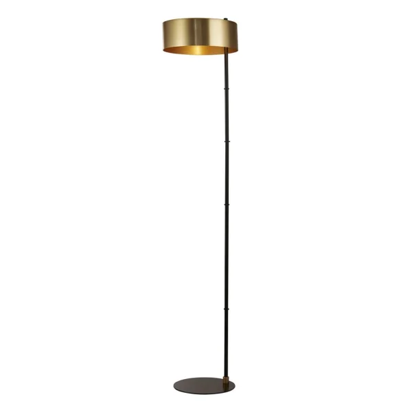 Searchlight Knox - lampadaire - Ø 30 x 149 cm - noir et or