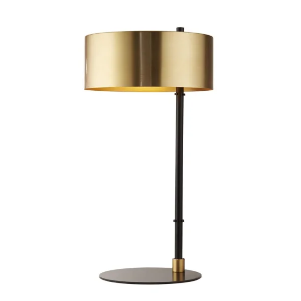 Searchlight Knox - lampe à poser - Ø 25 x 49 cm - noir et or