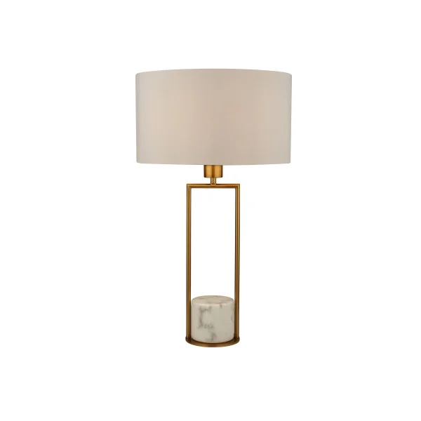 Searchlight - lampe à poser - Ø 35 x 62 cm - blanc et or