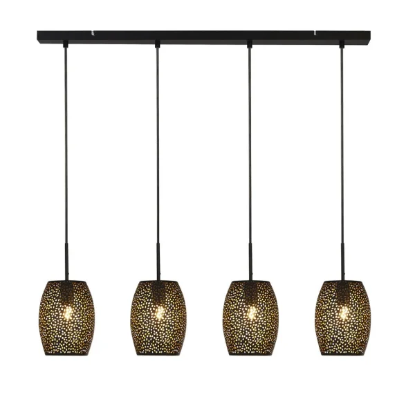 Searchlight Laser - lampe suspendue - 90 x 120 cm - noir et or