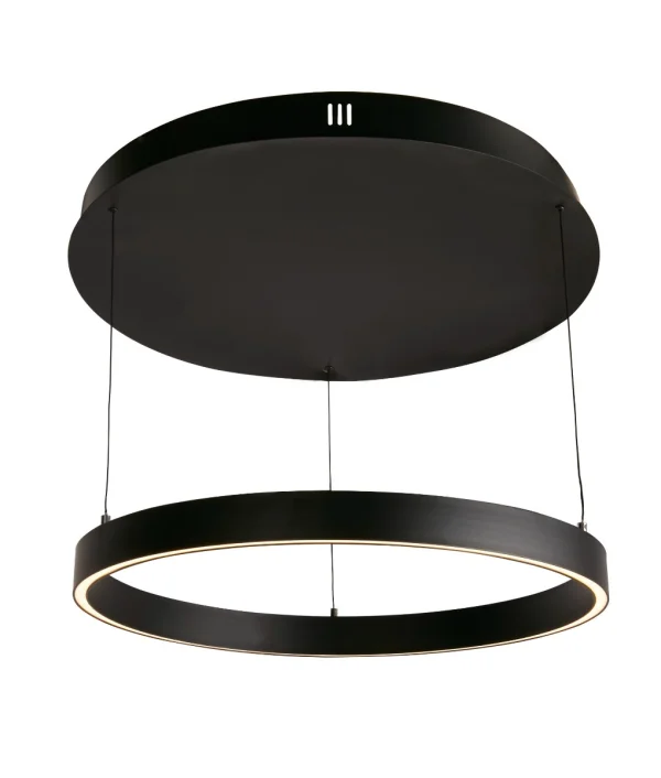Searchlight Layla - lampe suspendue -Ø 64 x 190 cm - 29W dim-to-warm LED inclus - motion controlled - noir