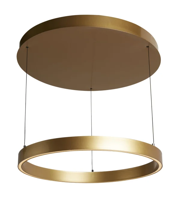 Searchlight Layla - lampe suspendue -Ø 64 x 190 cm - 29W dim-to-warm LED inclus - motion-controlled - or satiné