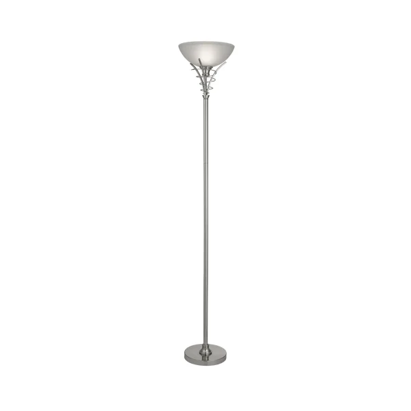 Searchlight Linea - lampadaire - Ø 26 x 179 cm - argent satiné