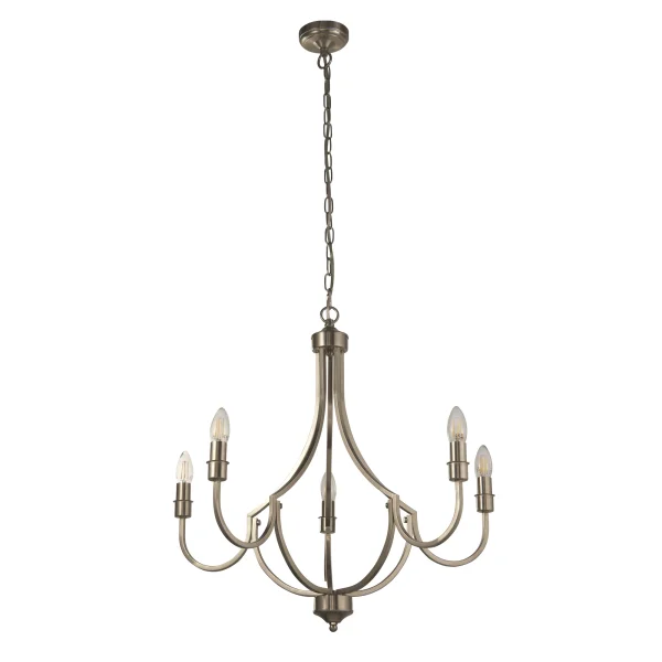 Searchlight Lodge - lustre - Ø 65 x 120 cm - argent satiné