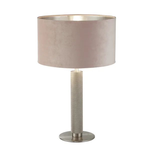 Searchlight London - lampe à poser - Ø 38 x 63 cm - argent et rose