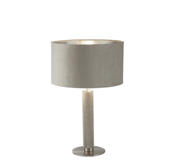 Searchlight London - lampe à poser - Ø 38 x 63 cm - argent et taupe
