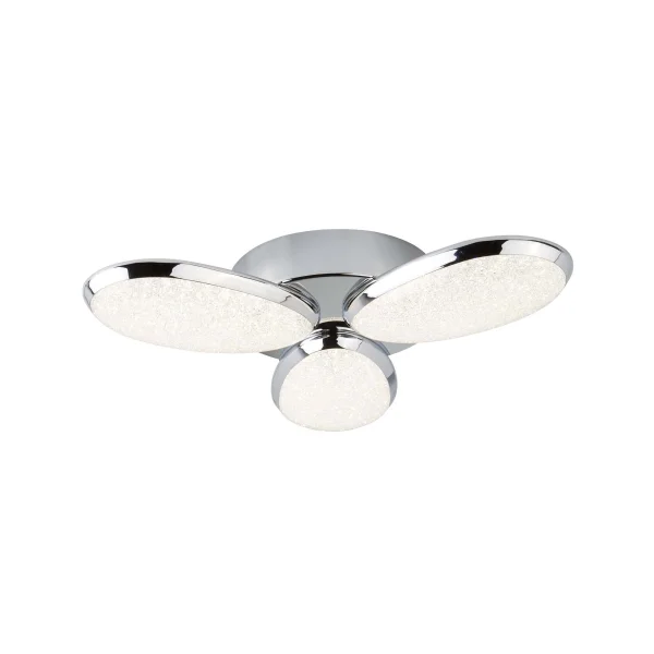 Searchlight Lori - plafonnier - Ø 44 x 9 cm - 24W LED dimmable inclus - chrome et blanc