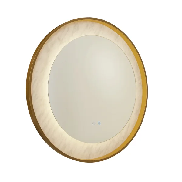 Searchlight Luxo - miroir avec éclairage - Ø 80 cm - 17W LED inclus - IP44 - or