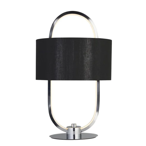 Searchlight Madrid - lampe à poser - Ø 25 x 41 cm - 10W LED dimmable inclus - noir et chrome