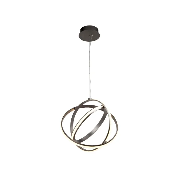 Searchlight Magic - lampe suspendue - Ø 51,5 x 150 cm - 50W LED dimmable inclus - nickel satiné brossé et blanc