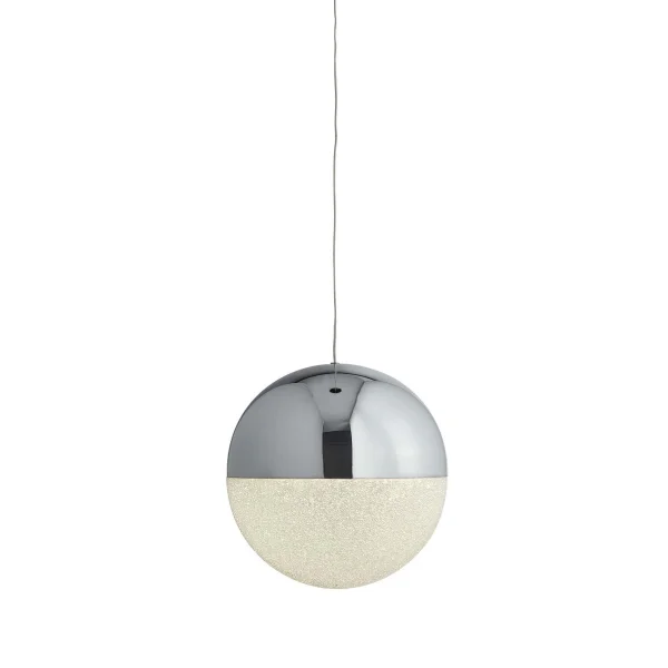 Searchlight Marbles - lampe suspendue - Ø 20 x 150 cm - 12W LED dimmable inclus - chrome