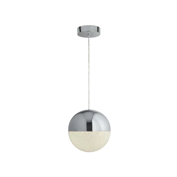 Searchlight Marbles - lampe suspendue - Ø 25 x 150 cm - 18W LED dimmable inclus - chrome