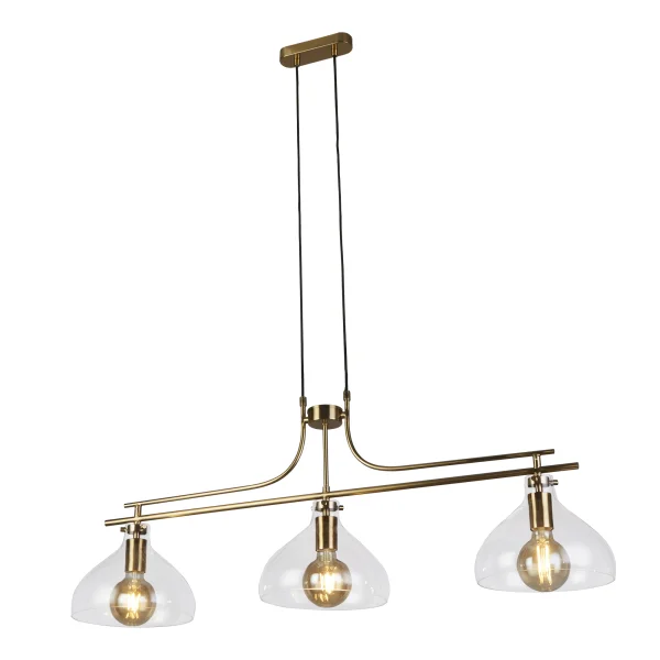 Searchlight Margarita - lampe suspendue - 110 x 120 cm - laiton et transparent