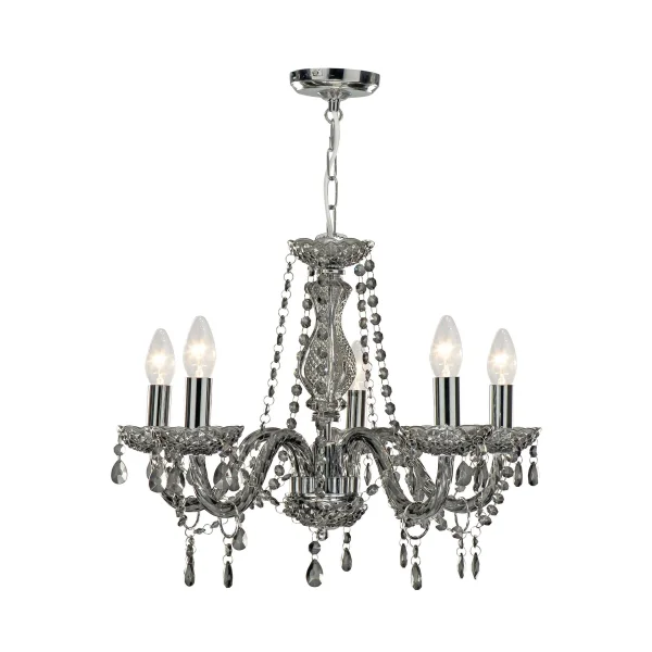 Searchlight Marie Therese - lustre - Ø 55 x 93 cm - gris