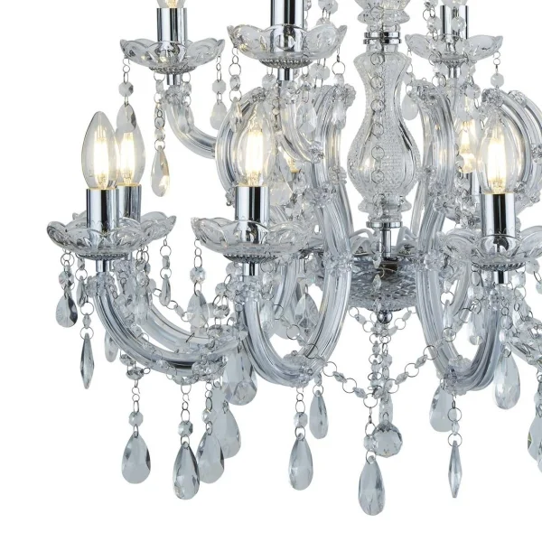 Searchlight Marie Therese - lustre - Ø 63 x 120 cm - chrome