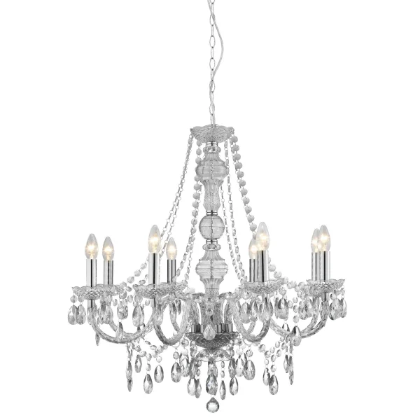 Searchlight Marie Therese - lustre - Ø 74 x 150 cm - chrome