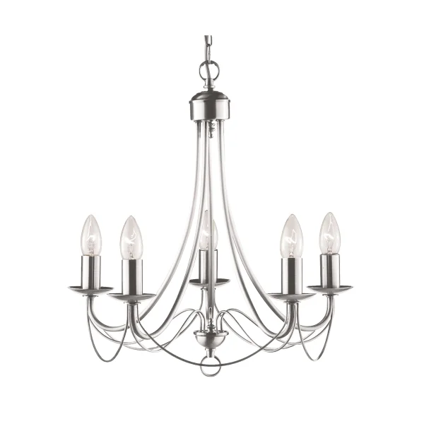 Searchlight Maypole - lustre - Ø 46 x 100 cm - argent satiné