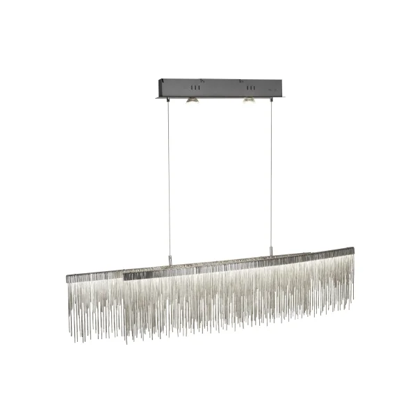 Searchlight Memphis - lampe suspendue - 114 x 14 x 138 cm - 35W + 2 x 4W LED inclus - argent satiné