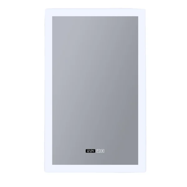 Searchlight - miroir lumineux avec éclairage et horloge digitale - 60 x 90 cm - 49W LED dimmable inclus - IP44 - blanc