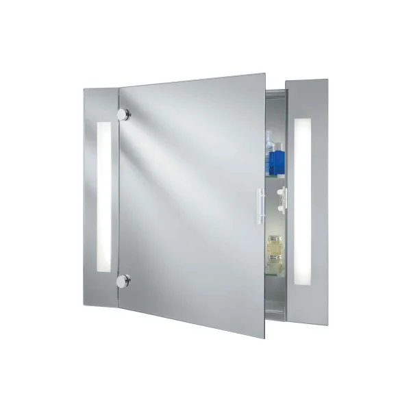 Searchlight Miroirs de salle de bains - miroir avec éclairage - 66 x 60 cm - 9,6W LED inclus - IP44 - blanc et chrome
