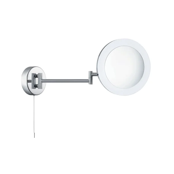 Searchlight Miroirs de salle de bains - miroir avec éclairage et interrupteur à tirette - 40 x 20 x 20 cm - 3W LED dimmable inclus - IP44 - chrome