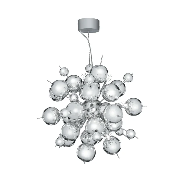 Searchlight Molecule - lampe suspendue - Ø 53 x 130 cm - chrome