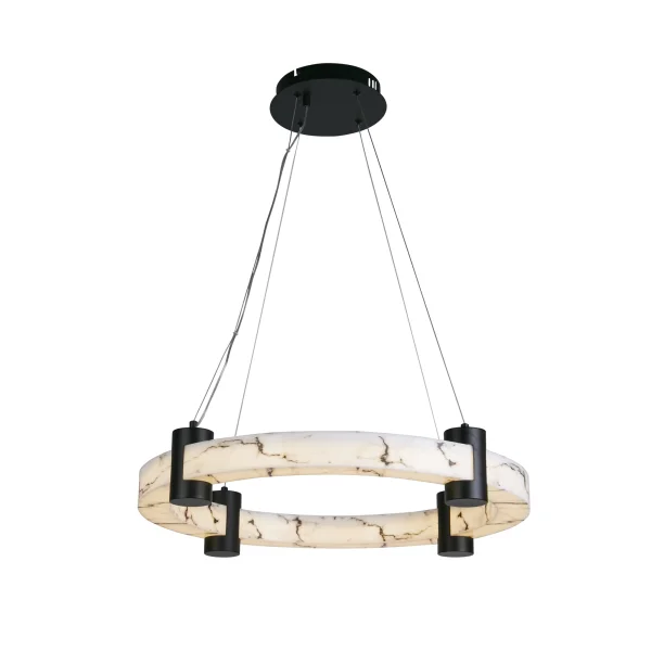 Searchlight Moonbeam - lampe suspendue - Ø 60,5 x 153 cm - 29W LED dimmable inclus - noir