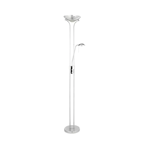 Searchlight Mother & Child - lampadaire avec liseuse - Ø25,4 x 180 cm - 15,5W + 5W LED dimmable inclus - chrome