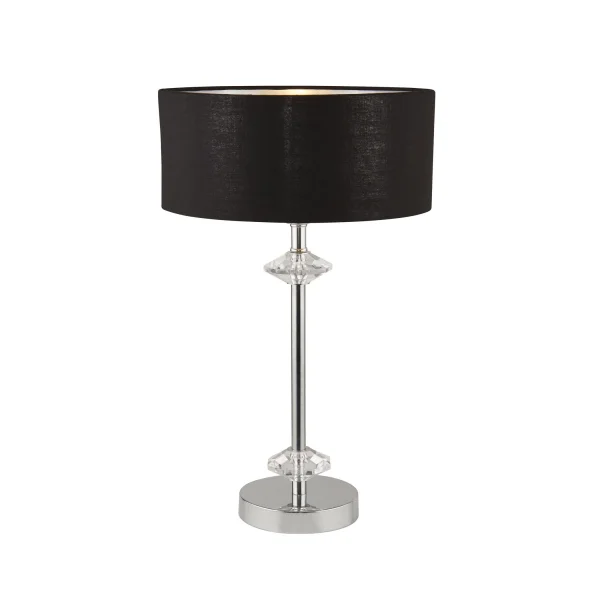 Searchlight New Orleans - lampe à poser - Ø 28 x 46 cm - noir et chrome