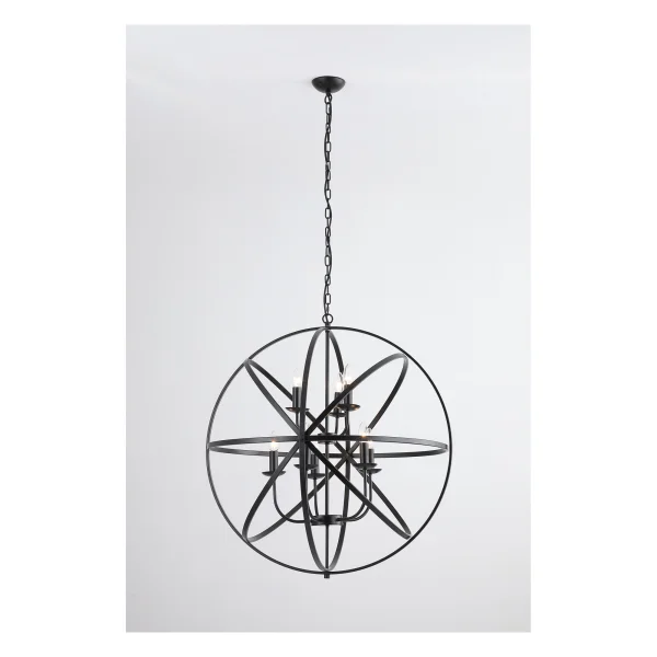 Searchlight Orbit - lampe suspendue - Ø 80 x 200 cm - noir mat