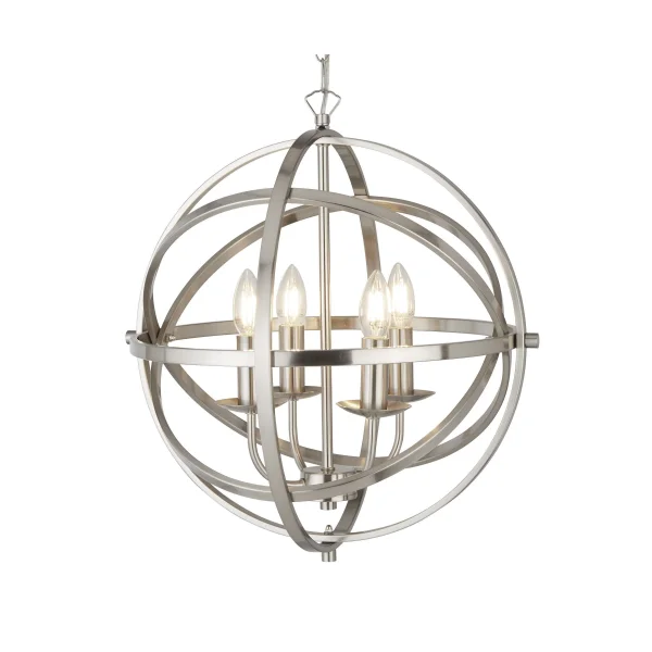 Searchlight Orbit - lustre - Ø 46 x 116 cm - argent satiné