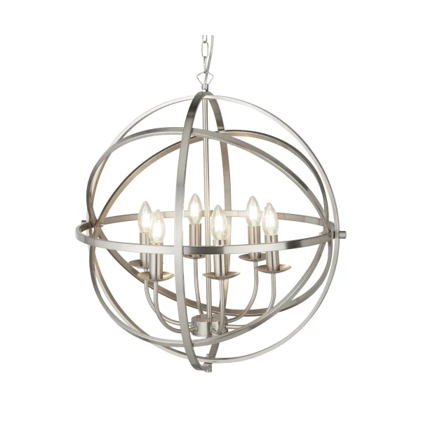 Searchlight Orbit - lustre - Ø 60 x 210 cm - argent satiné