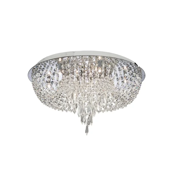 Searchlight Orion - plafonnier - Ø 50 x 31,5 cm - 10 x 14W halogène inclus - chrome
