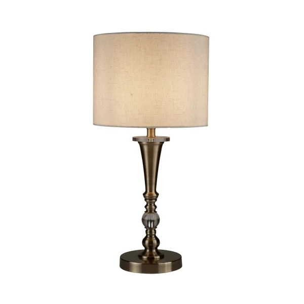 Searchlight Oscar - lampe à poser - Ø 30 x 62 cm - laiton antique
