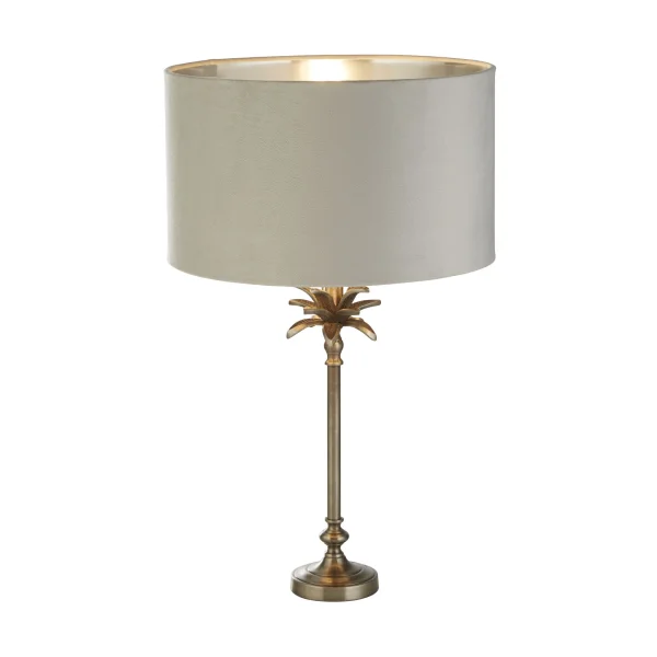 Searchlight Palm - lampe à poser - Ø 38 x 65 cm - nickel antique et gris