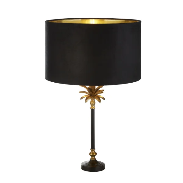 Searchlight Palm - lampe à poser - Ø 40 x 65 cm - laiton antique, noir et or
