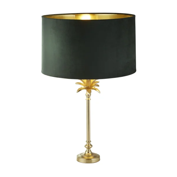 Searchlight Palm - lampe à poser - Ø 40 x 65 cm - laiton satiné et vert
