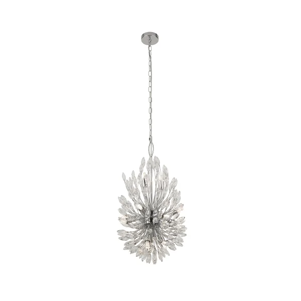 Searchlight Peacock - lampe suspendue - Ø 37 x 200 cm - chrome