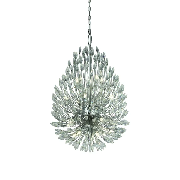 Searchlight Peacock - lampe suspendue - Ø 51 x 286 cm - chrome