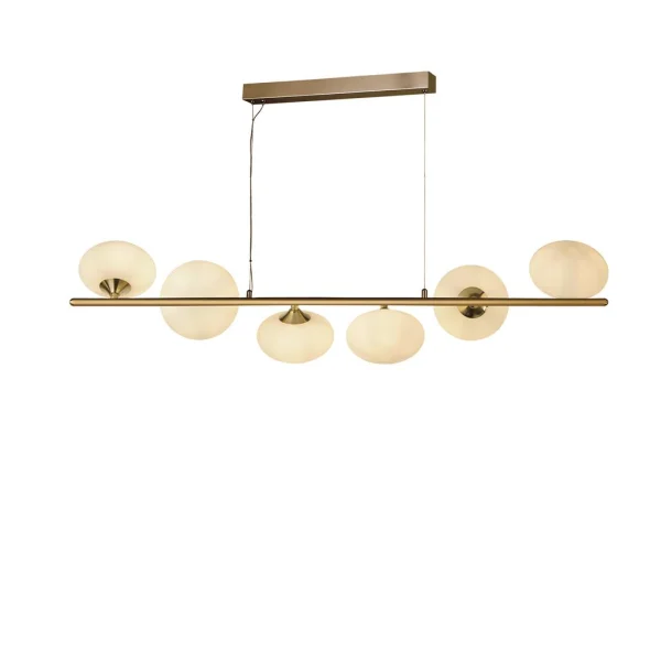 Searchlight Pebble - lampe suspendue - 100 x 120 cm - or et opale
