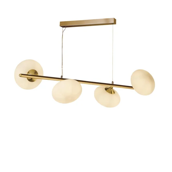 Searchlight Pebble - lampe suspendue - 76 x 120 cm - or et opale