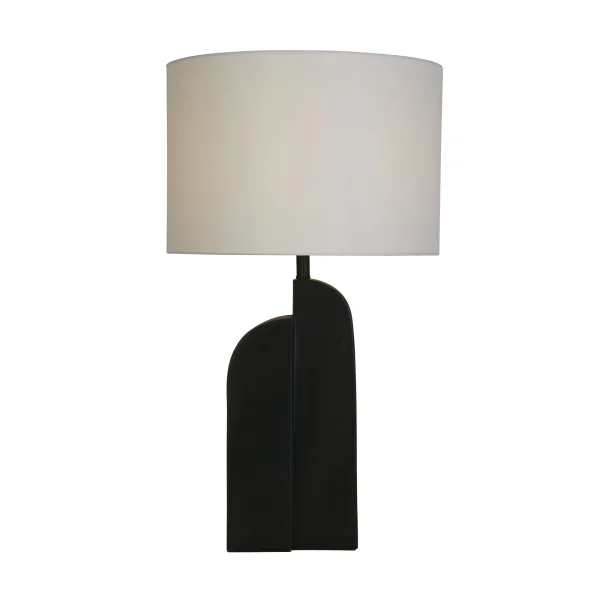 Searchlight Perth - lampe à poser - Ø 38 x 65 cm - noir et blanc mat