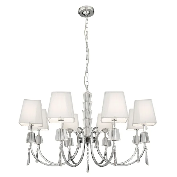 Searchlight Portico - lustre - Ø 69 x 96 cm - chrome et blanc