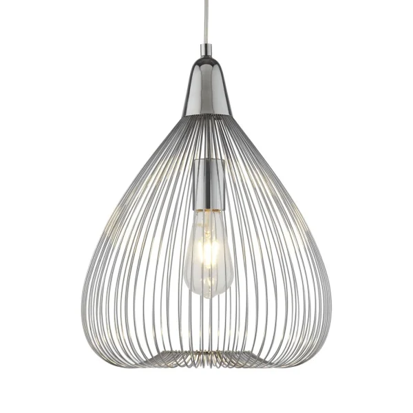 Searchlight Pumpkin - lampe suspendue - Ø 32 x 145 cm - chrome