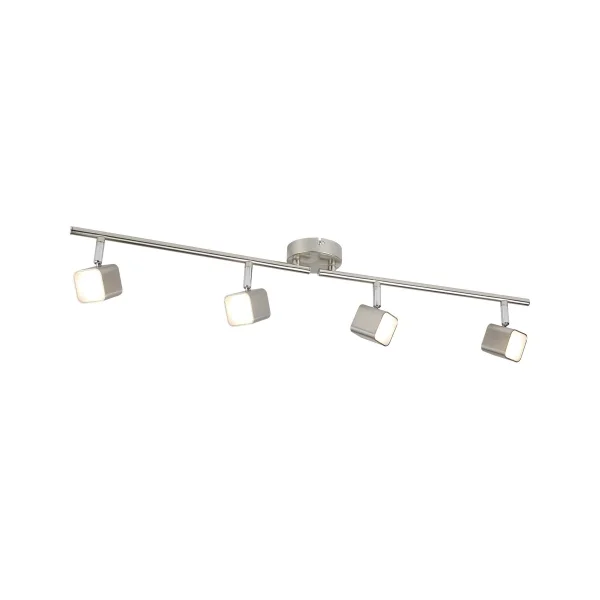 Searchlight Quad - spot en saillie 4L - 79 x 9 x 14 cm - 4 x 4W LED dimmable inclus - argent satiné