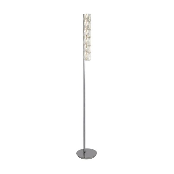 Searchlight Remy - lampadaire - 151 cm - 16W LED dimmable inclus - chrome et transparent