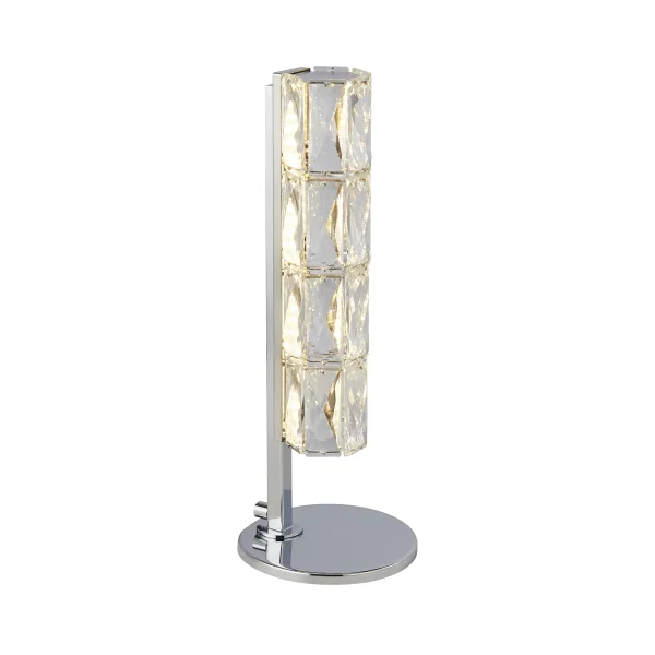 Searchlight Remy - lampe à poser - Ø 15 x 40 cm - 12W LED dimmable inclus - chrome et transparent
